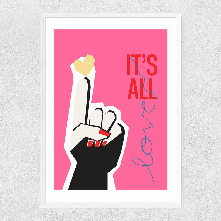 It's All Love Pink Narrow White Frame It's All Love Pink Narrow White Frame