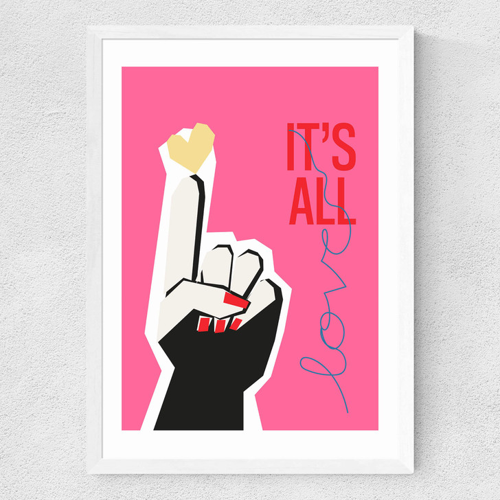 It's All Love Pink Medium White Frame It's All Love Pink Medium White Frame