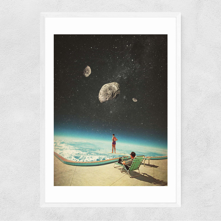 Summer with a chance of asteroids Narrow White Frame