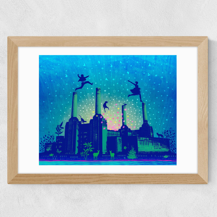 London By Night Wide Oak Frame