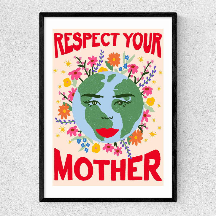 Mother Earth by Emmy Lupin Studio Narrow Black Frame Mother Earth by Emmy Lupin Studio Narrow Black Frame