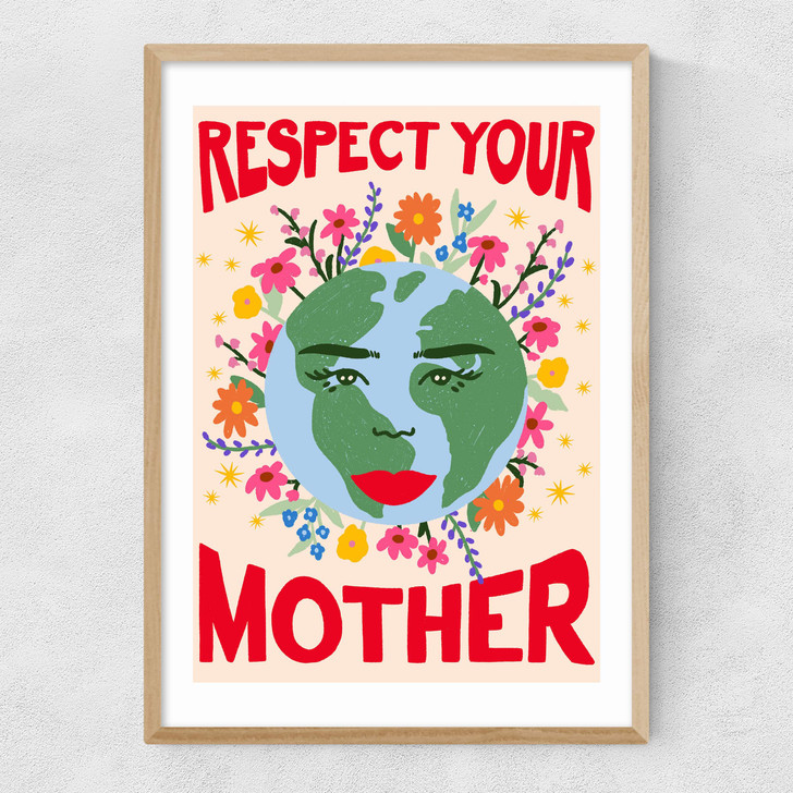 Mother Earth by Emmy Lupin Studio Narrow Oak Frame Mother Earth by Emmy Lupin Studio Narrow Oak Frame