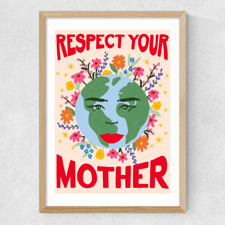 Mother Earth by Emmy Lupin Studio Medium Oak Frame Mother Earth by Emmy Lupin Studio Medium Oak Frame