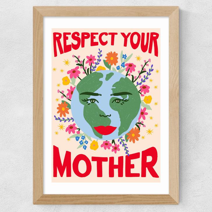 Mother Earth by Emmy Lupin Studio Wide Oak Frame Mother Earth by Emmy Lupin Studio Wide Oak Frame