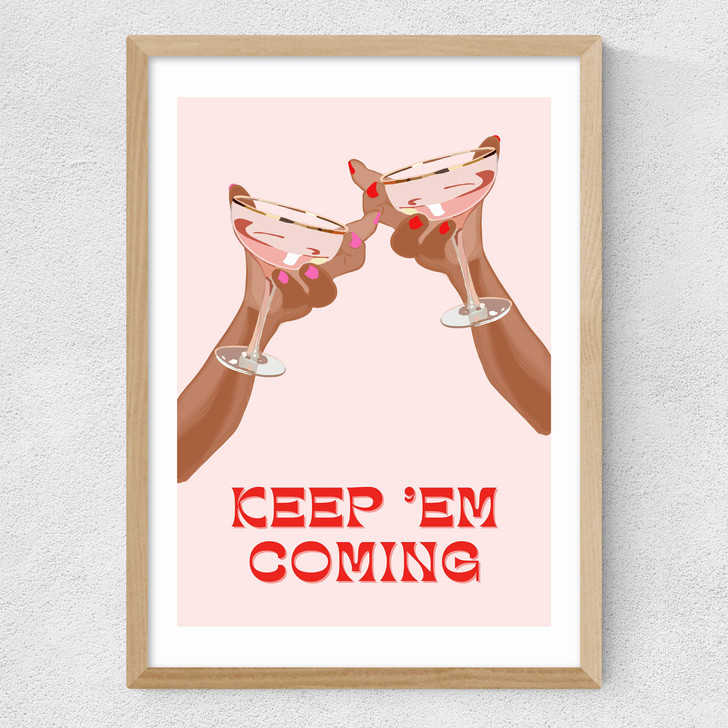 Keep 'Em Coming Medium Oak Frame