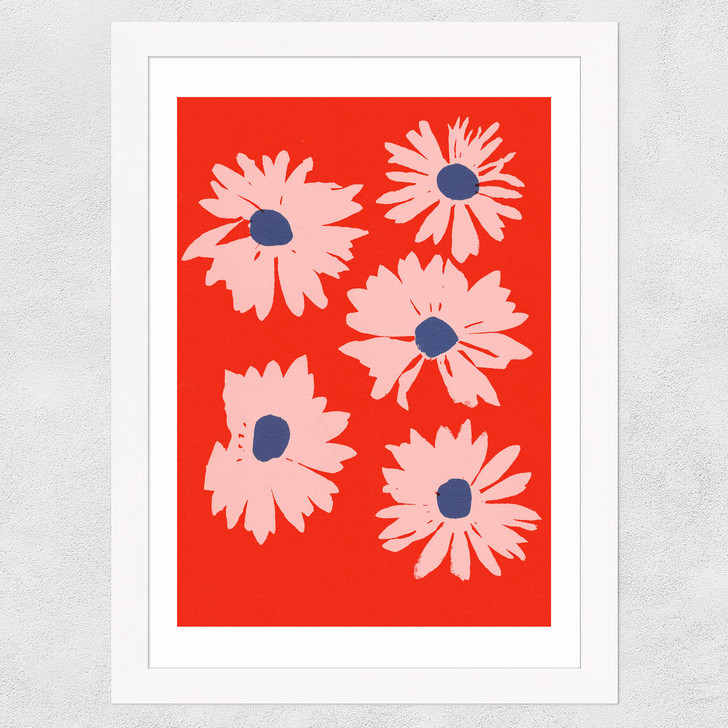 Daisies IV Wide White Frame Daisies IV Wide White Frame