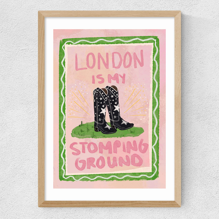 London Is My Stomping Ground Medium Oak Frame