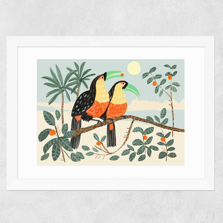 Toucans by Darcie Olley Wide White Frame