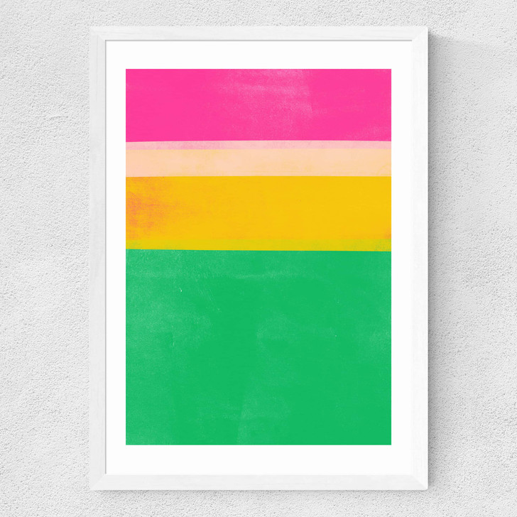 Stripe Study 15 Medium White Frame