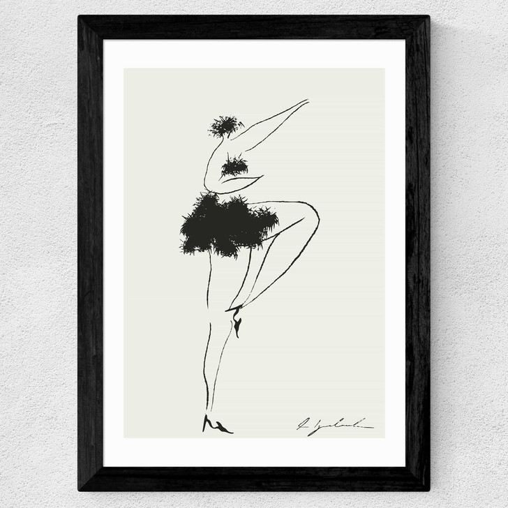 Dancing Lady Wide Black Frame Dancing Lady Wide Black Frame