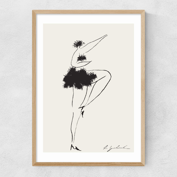 Dancing Lady Narrow Oak Frame Dancing Lady Narrow Oak Frame