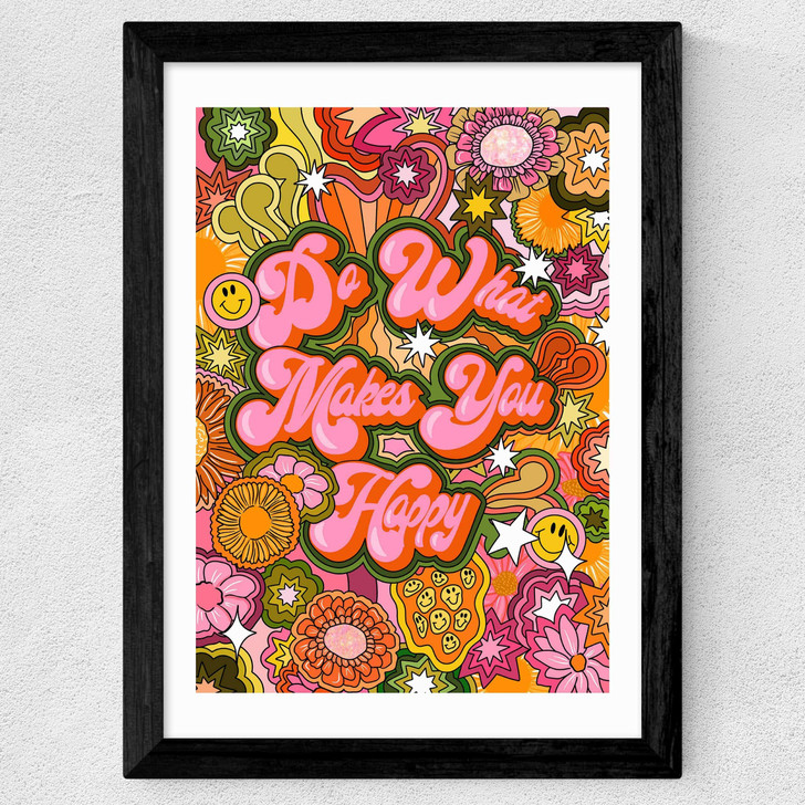Do What Makes You Happy Wide Black Frame Do What Makes You Happy Wide Black Frame