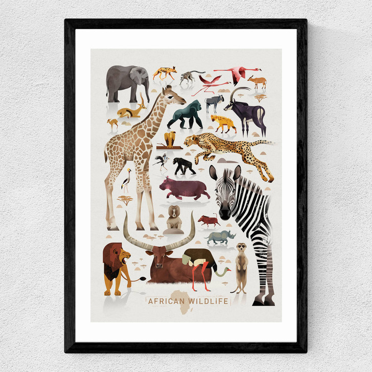 African Wildlife Medium Black Frame African Wildlife Medium Black Frame