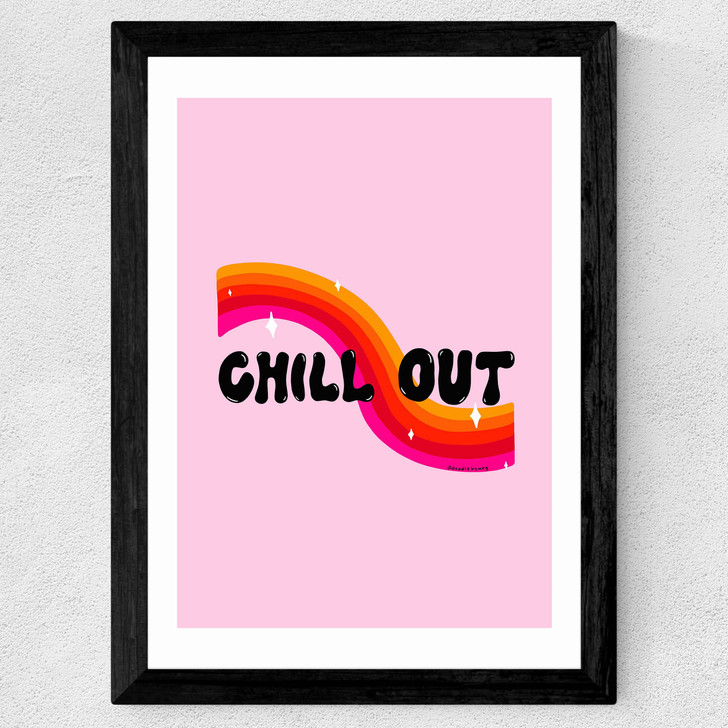 Rainbow Child Wide Black Frame