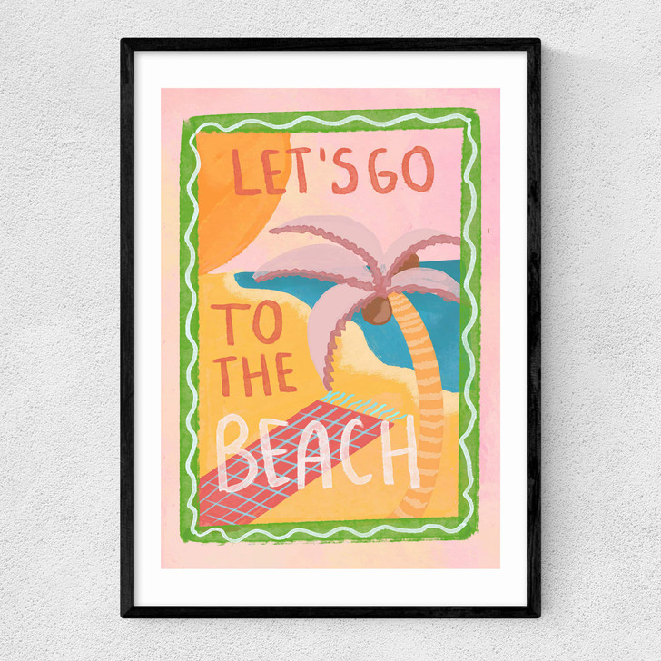 Let's Go To The Beach Narrow Black Frame Let's Go To The Beach Narrow Black Frame