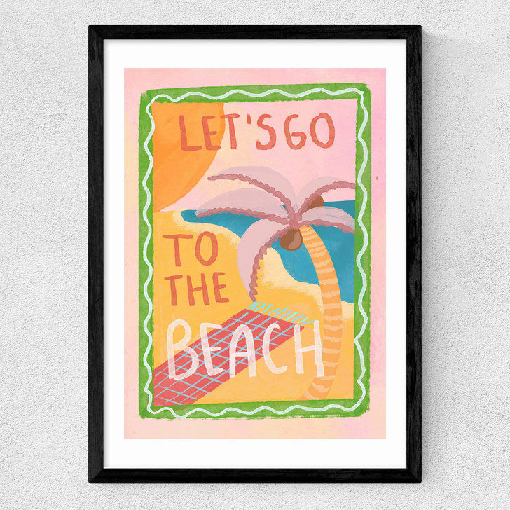 Let's Go To The Beach Medium Black Frame Let's Go To The Beach Medium Black Frame