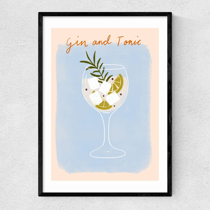 Gin And Tonic by Emmy Lupin Studio Narrow Black Frame Gin And Tonic by Emmy Lupin Studio Narrow Black Frame