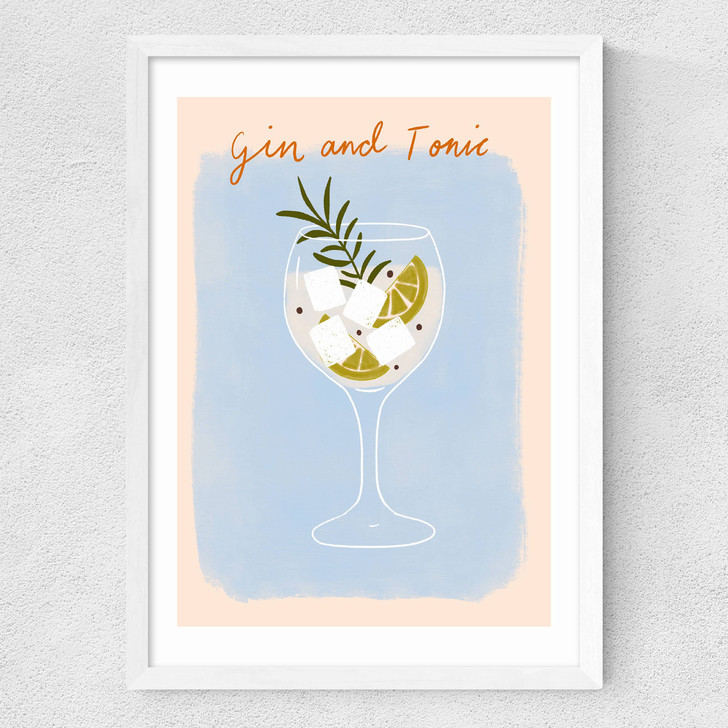 Gin And Tonic by Emmy Lupin Studio Medium White Frame Gin And Tonic by Emmy Lupin Studio Medium White Frame