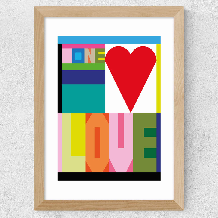 One Love by Frances Collett Wide Oak Frame One Love by Frances Collett Wide Oak Frame