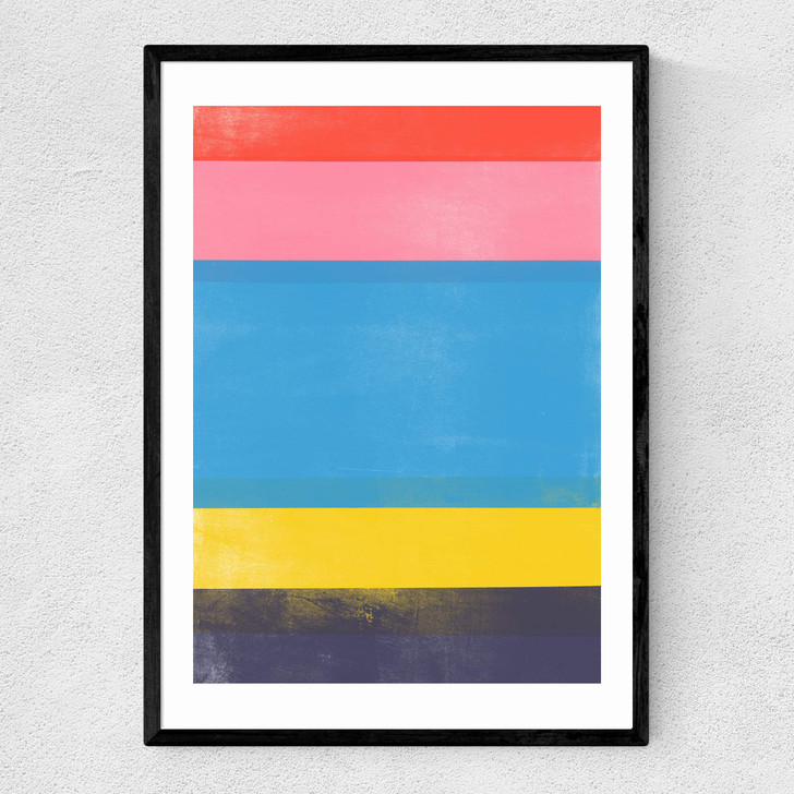 Stripe Study 18 Narrow Black Frame
