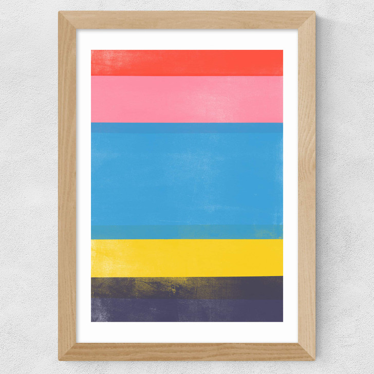 Stripe Study 18 Wide Oak Frame