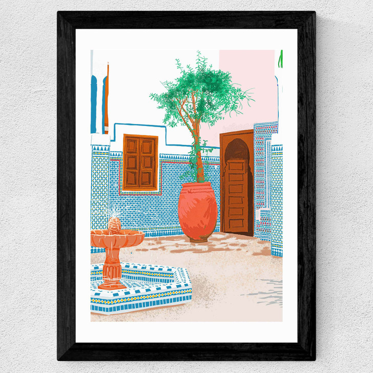 Moroccan Villa Wide Black Frame