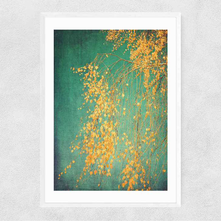 Whispers of Yellow Narrow White Frame