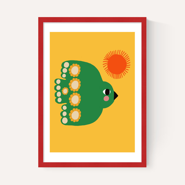 Green Flying Bird