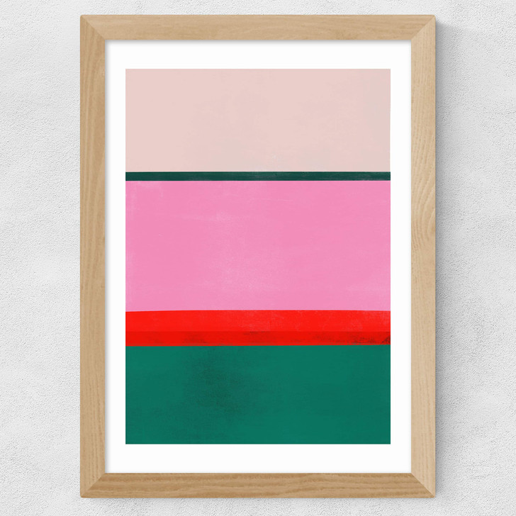 Stripe Study 16 Wide Oak Frame