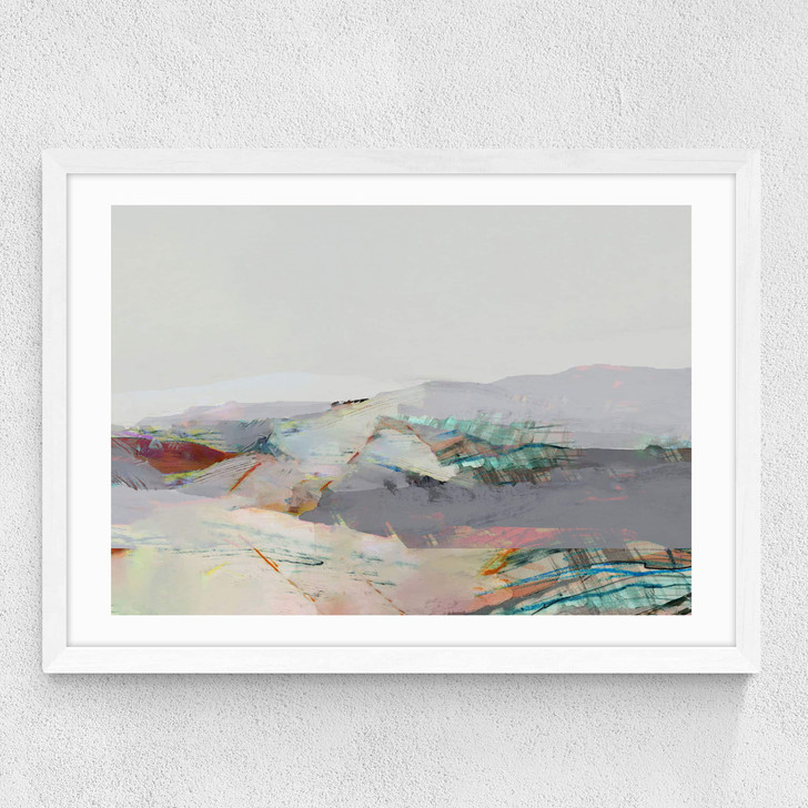 Patchwork Land Medium White Frame