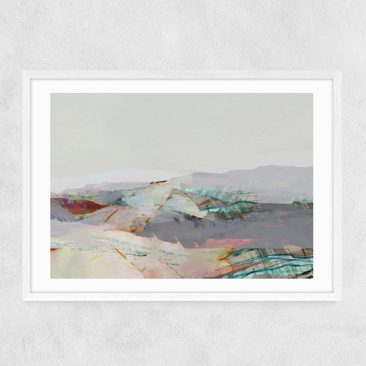 Patchwork Land Narrow White Frame