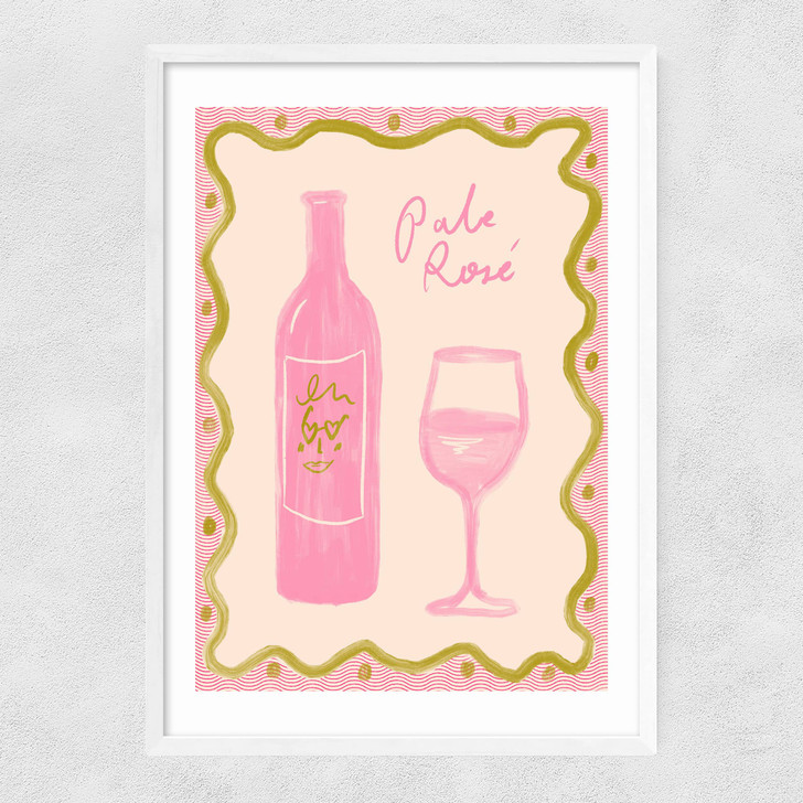 Pale Rose Narrow White Frame Pale Rose Narrow White Frame