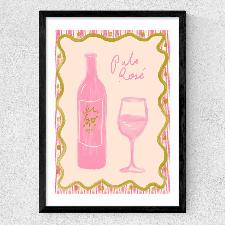 Pale Rose Medium Black Frame