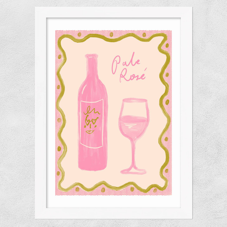 Pale Rose Wide White Frame