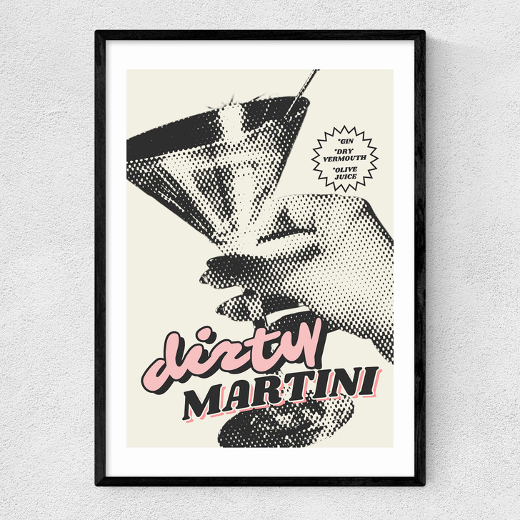Retro Dirty Martini Narrow Black Frame Retro Dirty Martini Narrow Black Frame