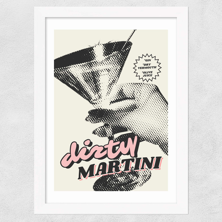 Retro Dirty Martini Wide White Frame Retro Dirty Martini Wide White Frame