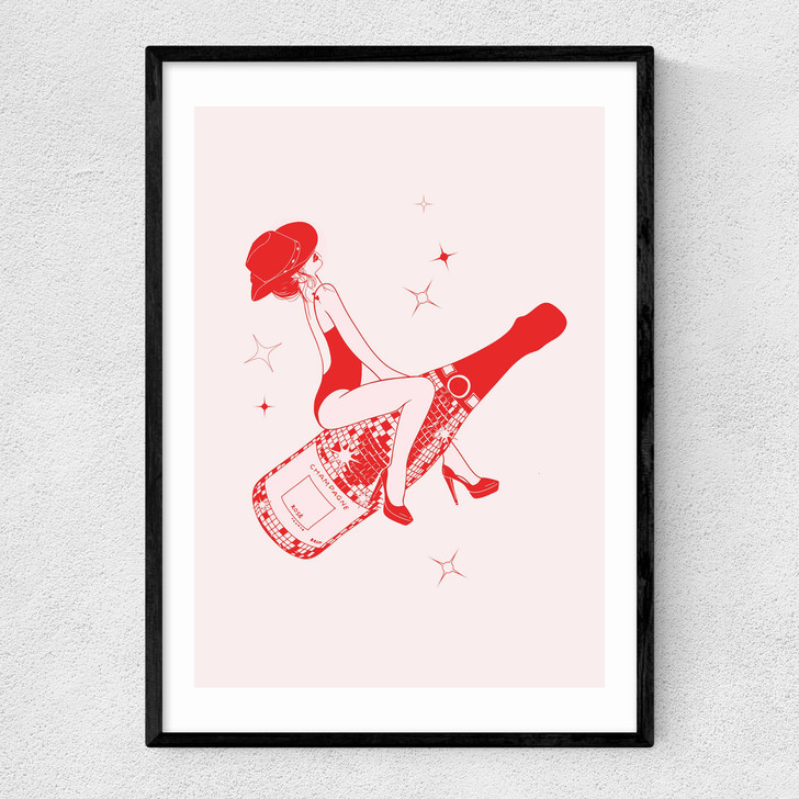 Retro Champagne Narrow Black Frame Retro Champagne Narrow Black Frame