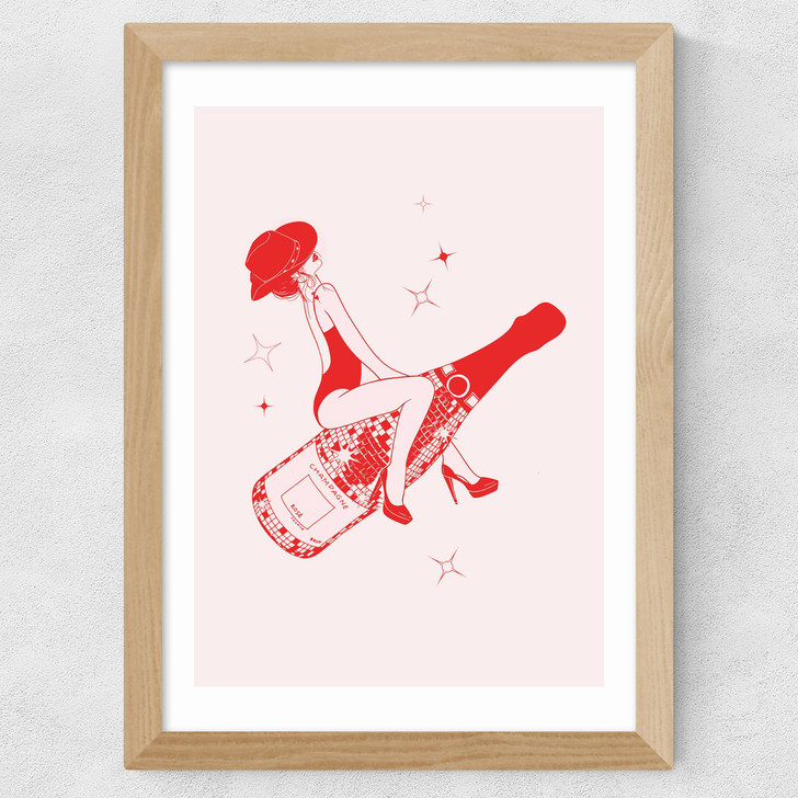 Retro Champagne Wide Oak Frame Retro Champagne Wide Oak Frame