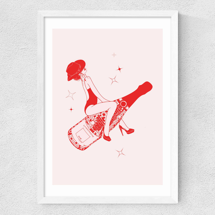 Retro Champagne Medium White Frame Retro Champagne Medium White Frame