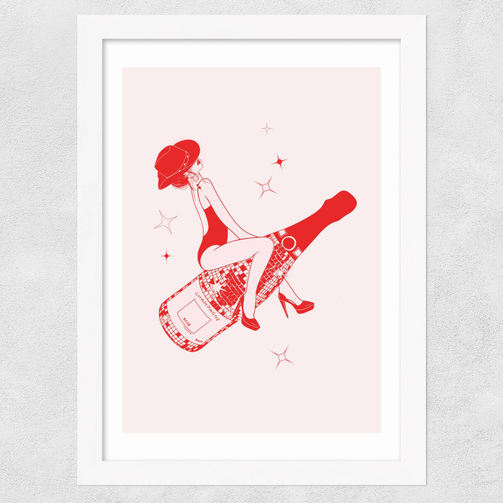 Retro Champagne Wide White Frame Retro Champagne Wide White Frame