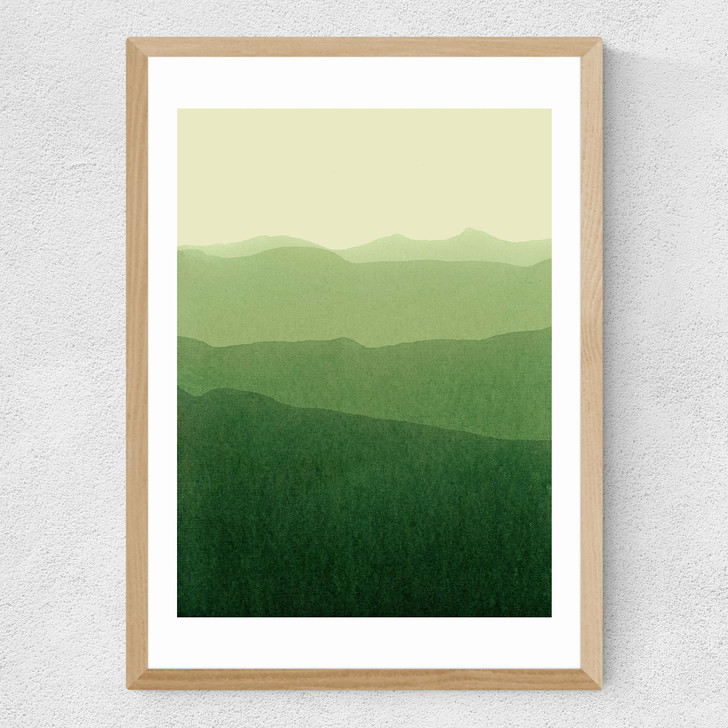 Gradient Landscape Green Medium Oak Frame Gradient Landscape Green Medium Oak Frame