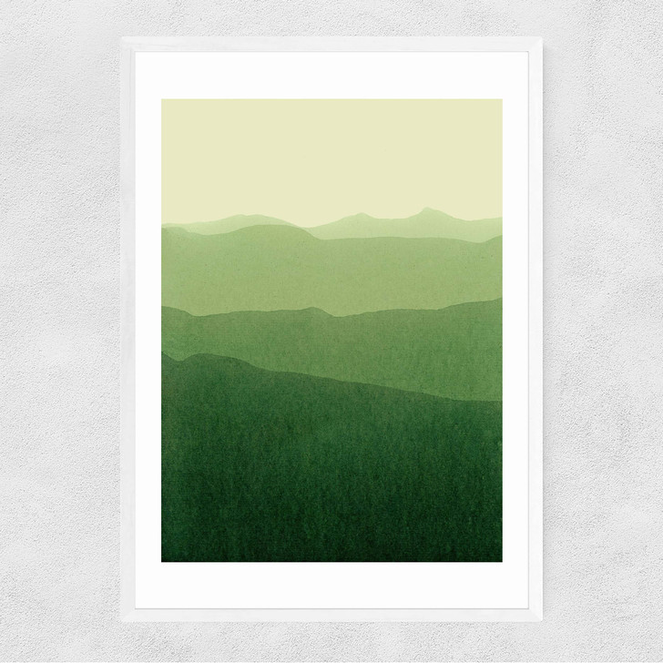 Gradient Landscape Green Narrow White Frame Gradient Landscape Green Narrow White Frame