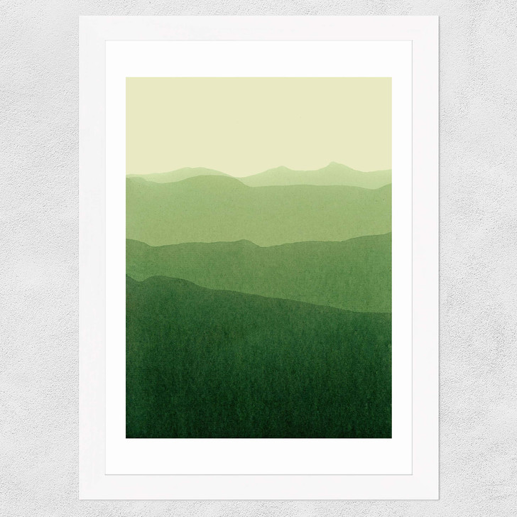 Gradient Landscape Green Wide White Frame Gradient Landscape Green Wide White Frame