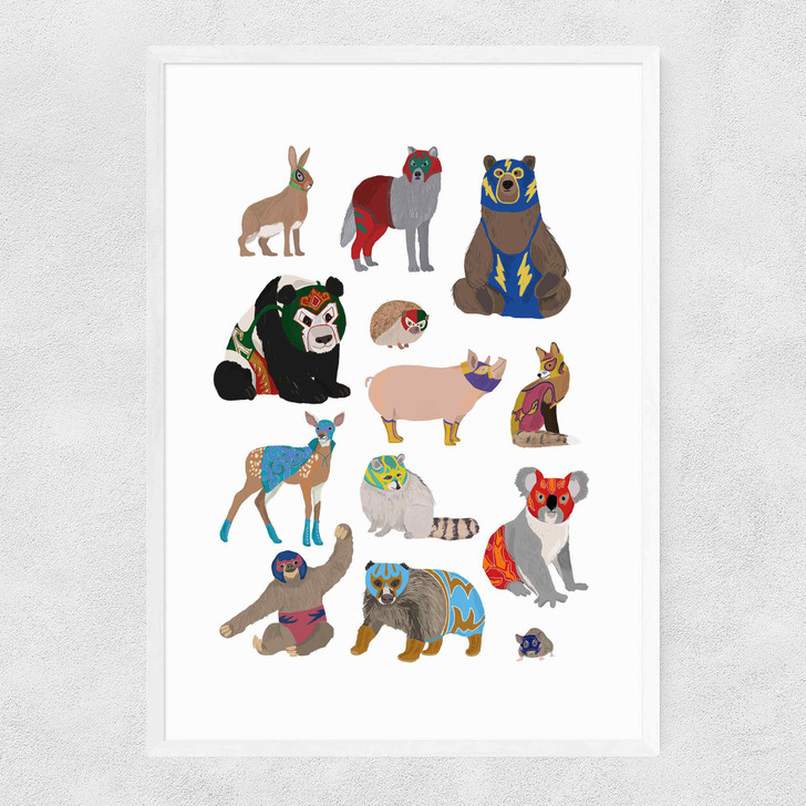 Mexican Wrestling Narrow White Frame