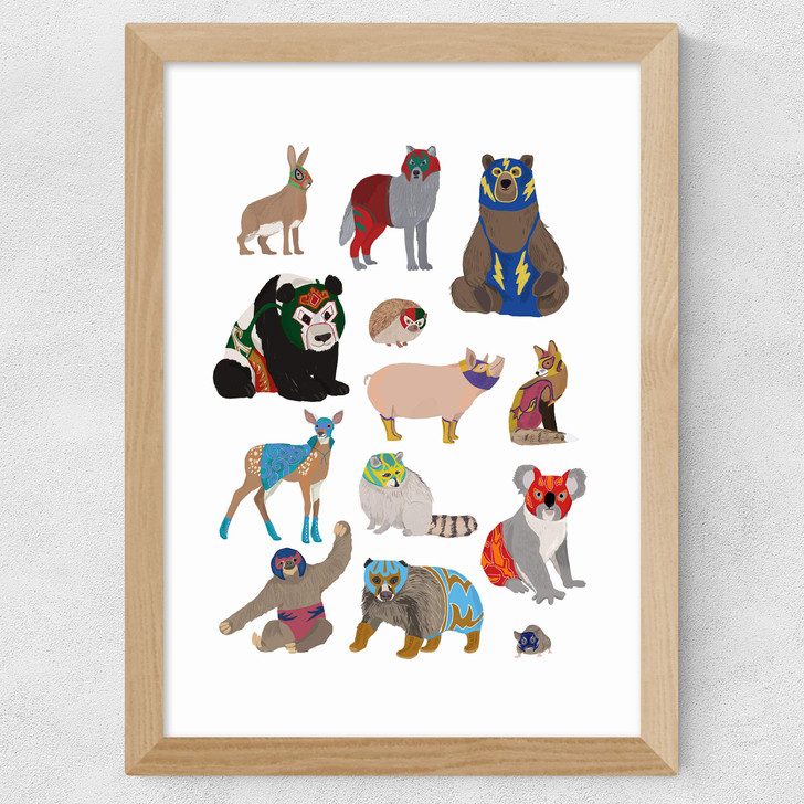 Mexican Wrestling Wide Oak Frame