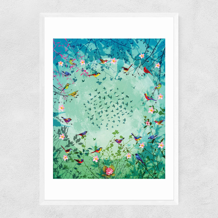 Moon Garden Narrow White Frame