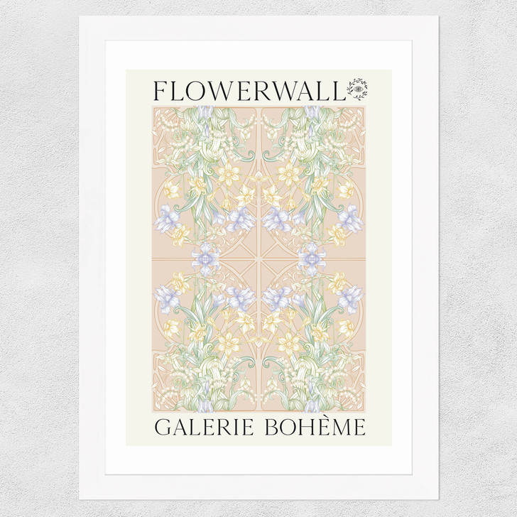 Flowerwall II Wide White Frame