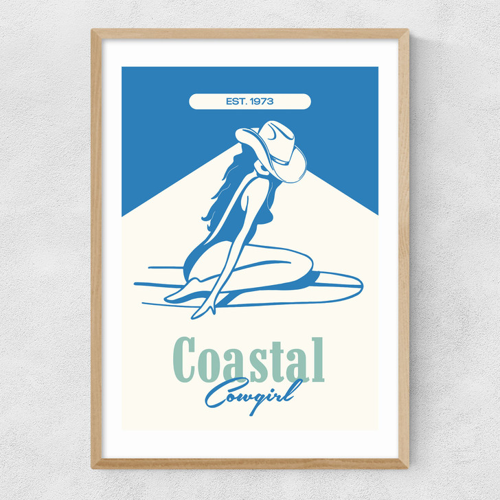 Coastal Cowgirl Blue Narrow Oak Frame Coastal Cowgirl Blue Narrow Oak Frame