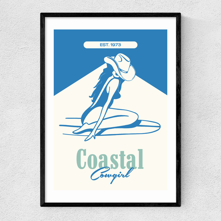 Coastal Cowgirl Blue Narrow Black Frame