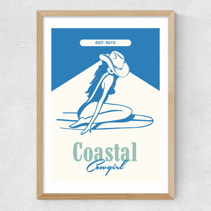 Coastal Cowgirl Blue Medium Oak Frame